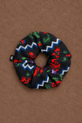 SCRUNCHIES (BLACK/ROSES)  MAMOUSH