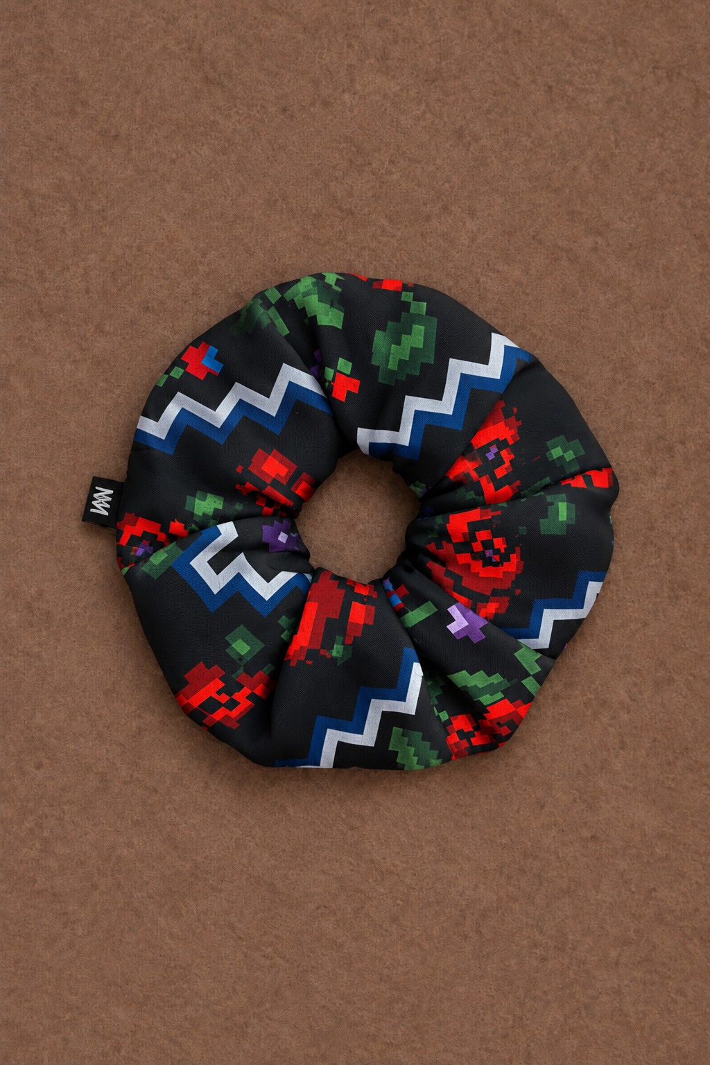 SCRUNCHIES (BLACK/ROSES)  MAMOUSH