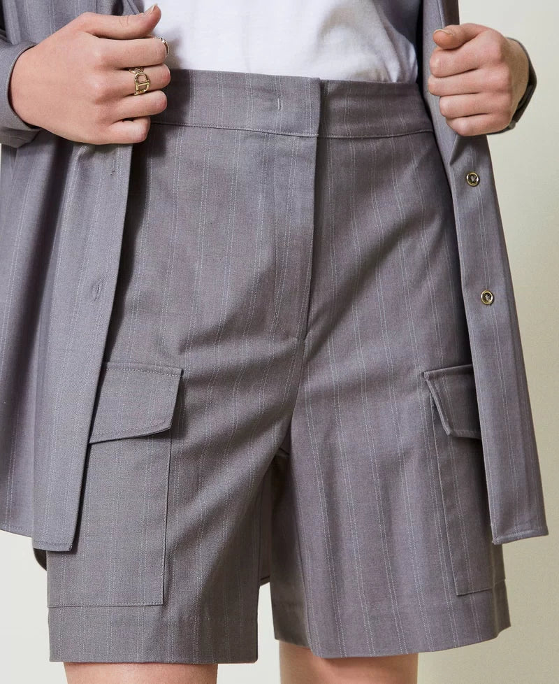 ΒΕΡΜΟΥΔΑ PINSTRIPE ΜΕ ΤΣΕΠΕΣ TWINSET
