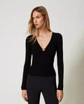 ΠΛΕΚΤΗ ΜΠΛΟΥΖΑ (BLACK) TWINSET