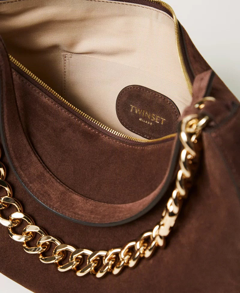 LILIANE' MEDIUM SUEDE ΤΣΑΝΤΑ (COFFEE) TWINSET
