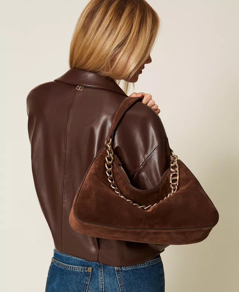 LILIANE' MEDIUM SUEDE ΤΣΑΝΤΑ (COFFEE) TWINSET