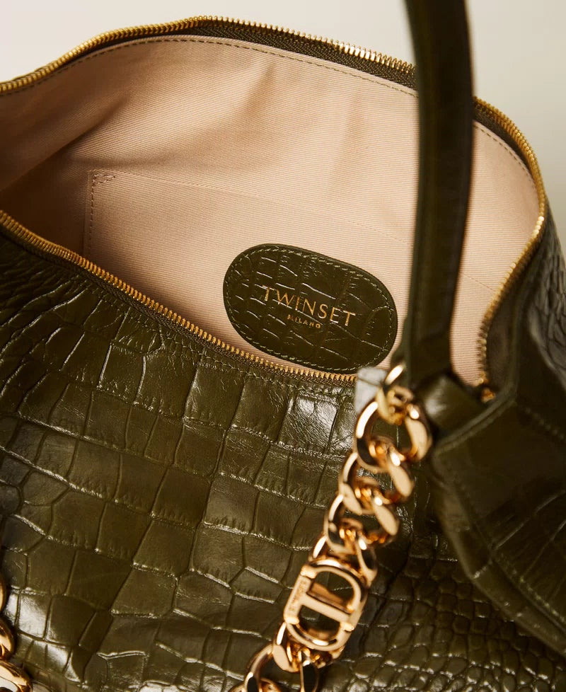 ΤΣΑΝΤΑ 'LILANE' ΑΠΟ CROKO ΔΕΡΜΑ TWINSET MILANO