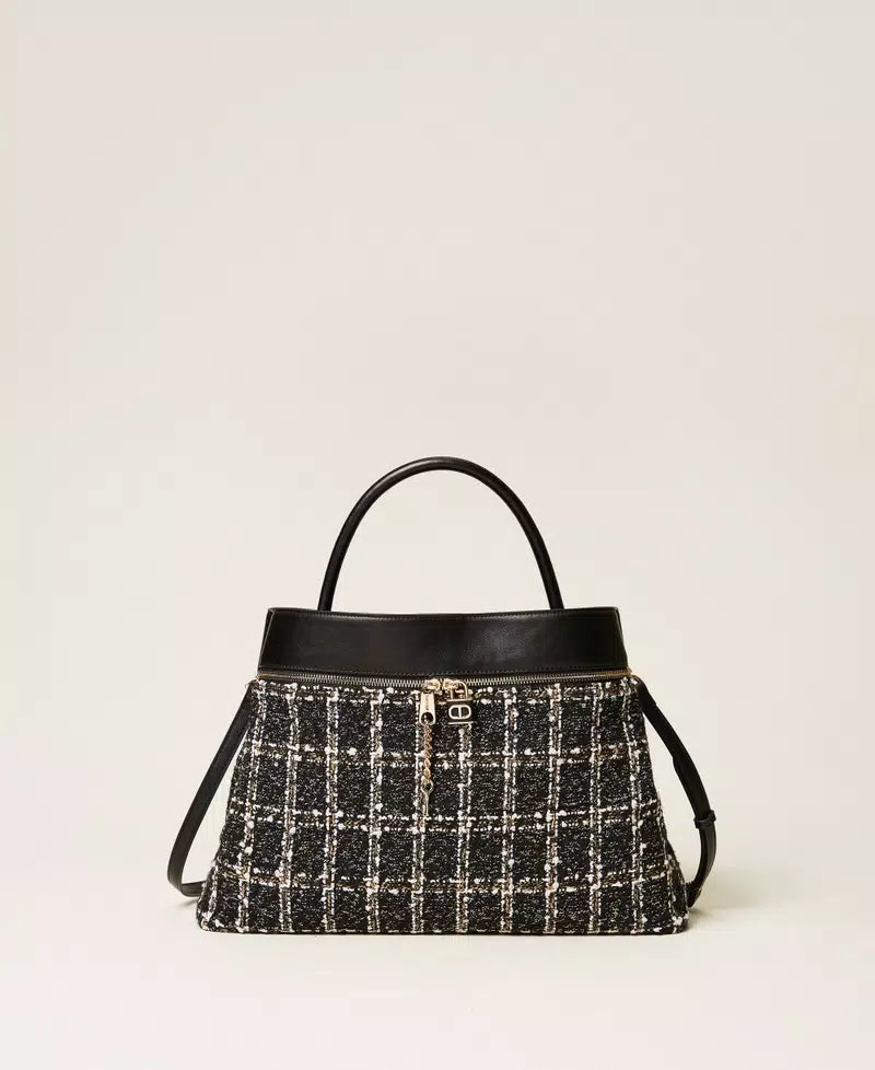 ΤΣΑΝΤΑ SHOPPER ΑΠΟ ΤΟΥΙΝΤ ΜΕ ΚΛΕΙΔΑΡΙΑ ΟΒΑΛ Τ TWINSET MILANO