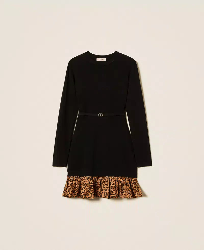ΚΟΝΤΟ ΠΛΕΚΤΟ ΦΟΡΕΜΑ ΜΕ ANIMAL PRINT TWINSET