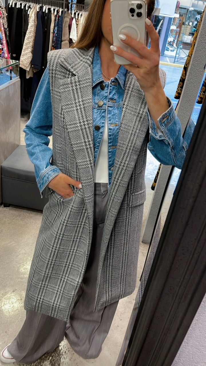 MIA ΜΑΚΡΥ ΓΙΛΕΚΟ (GREY PLAID) MAMOUSH
