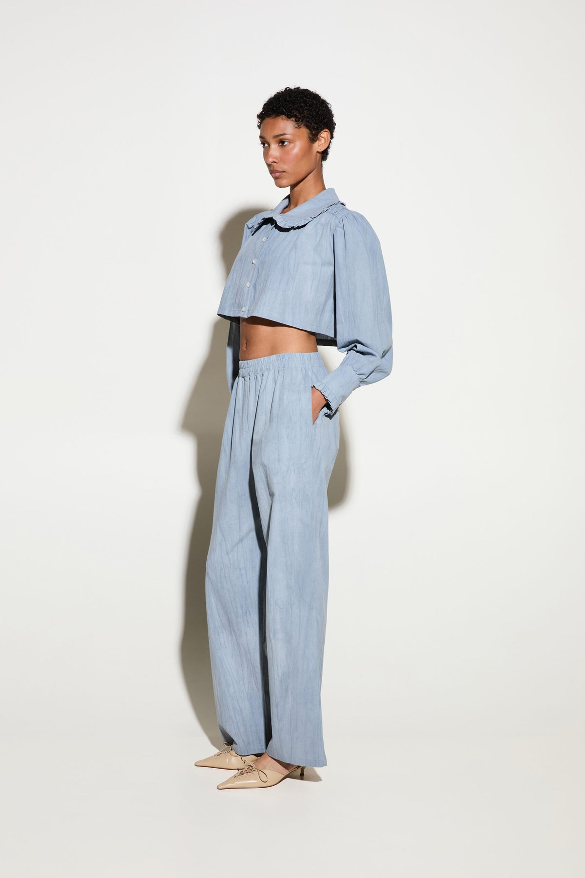 CROP ΠΟΥΚΑΜΙΣΟ (DUSTY GREY BLUE) MILKWHITE