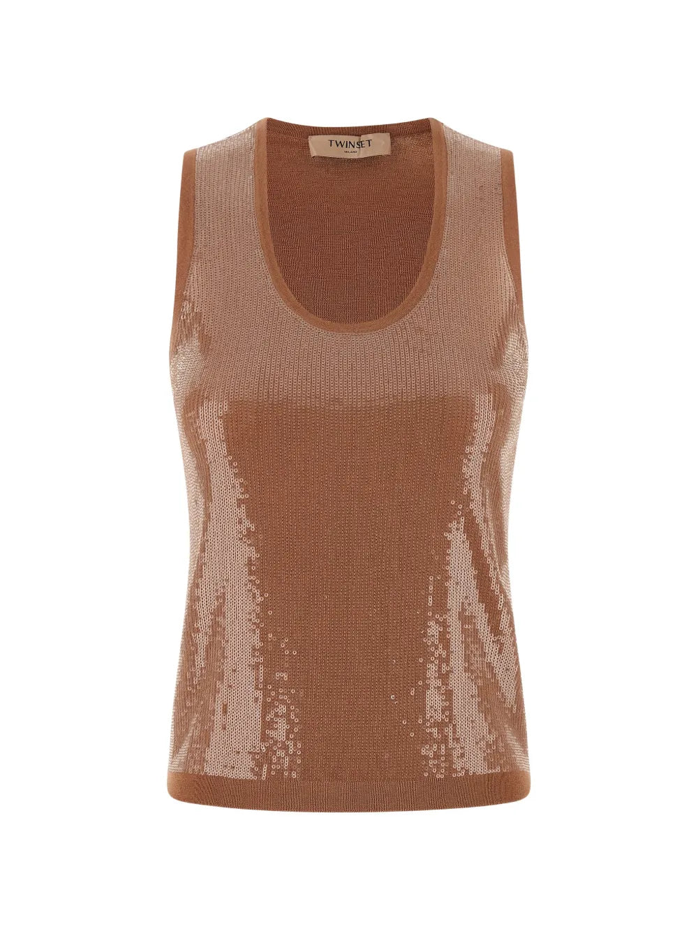 ΠΛΕΚΤΟ ΤΟΠ ΜΕ ΠΑΓΙΕΤΑ (MOCHA) TWINSET