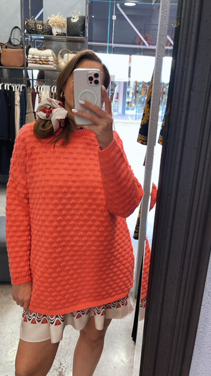 SONIA OVERSIZE ΠΛΕΚΤΗ ΜΠΛΟΥΖΑ (CORAL) MAMOUSH