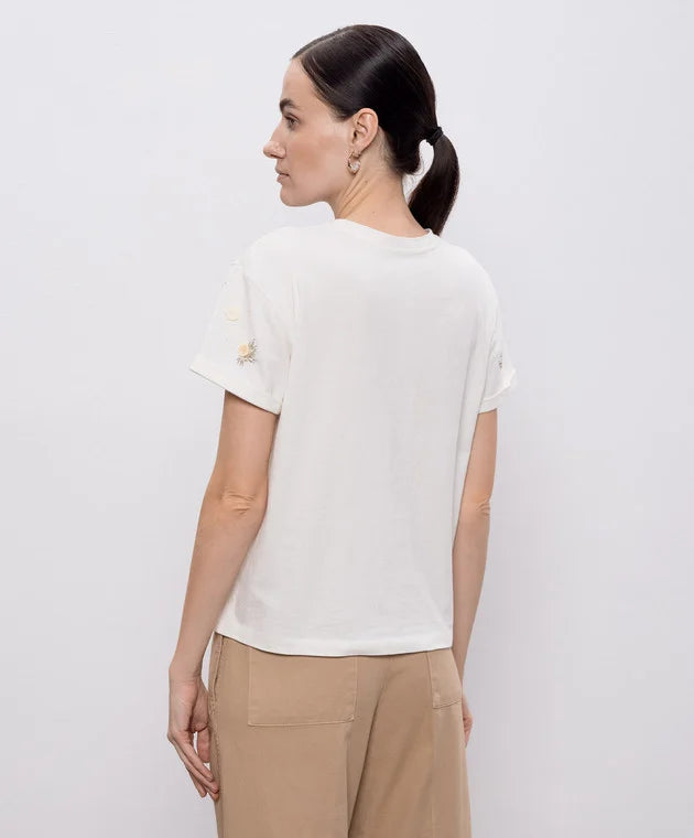 T-SHIRT ΜΕ ΑΝΑΓΛΥΦΟ ΚΕΝΤΗΜΑ TWINSET