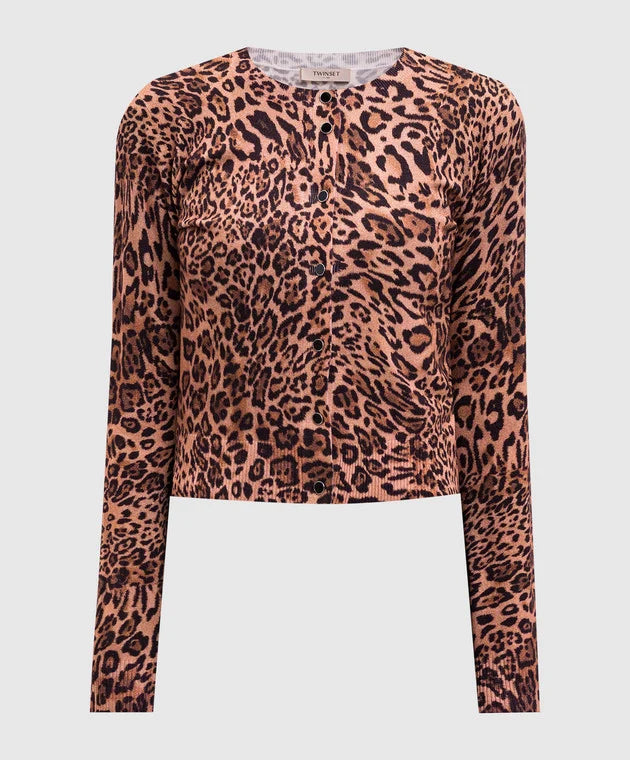 ΠΛΕΚΤΗ ΖΑΚΕΤΑ ΜΕ ΠΑΓΙΕΤΕΣ ANIMAL PRINT TWINSET
