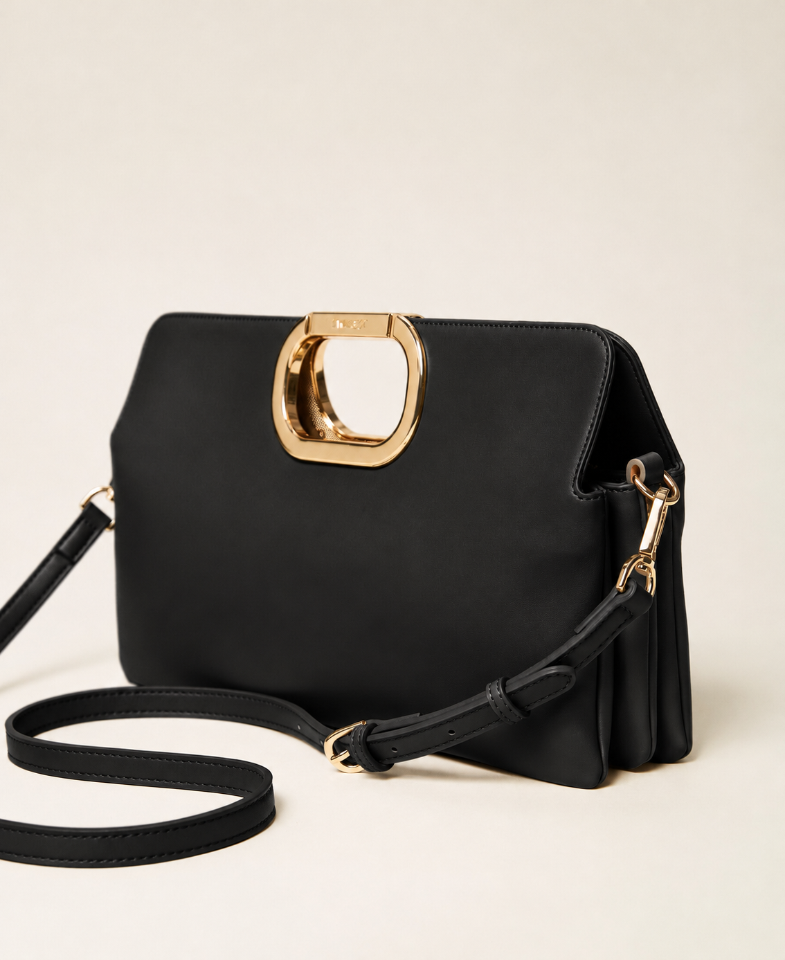 ΤΣΑΝΤΑ ΦΑΚΕΛΟΣ LILA ΜΕ ΧΡΥΣΗ ΛΑΒΗ (BLACK) TWINSET