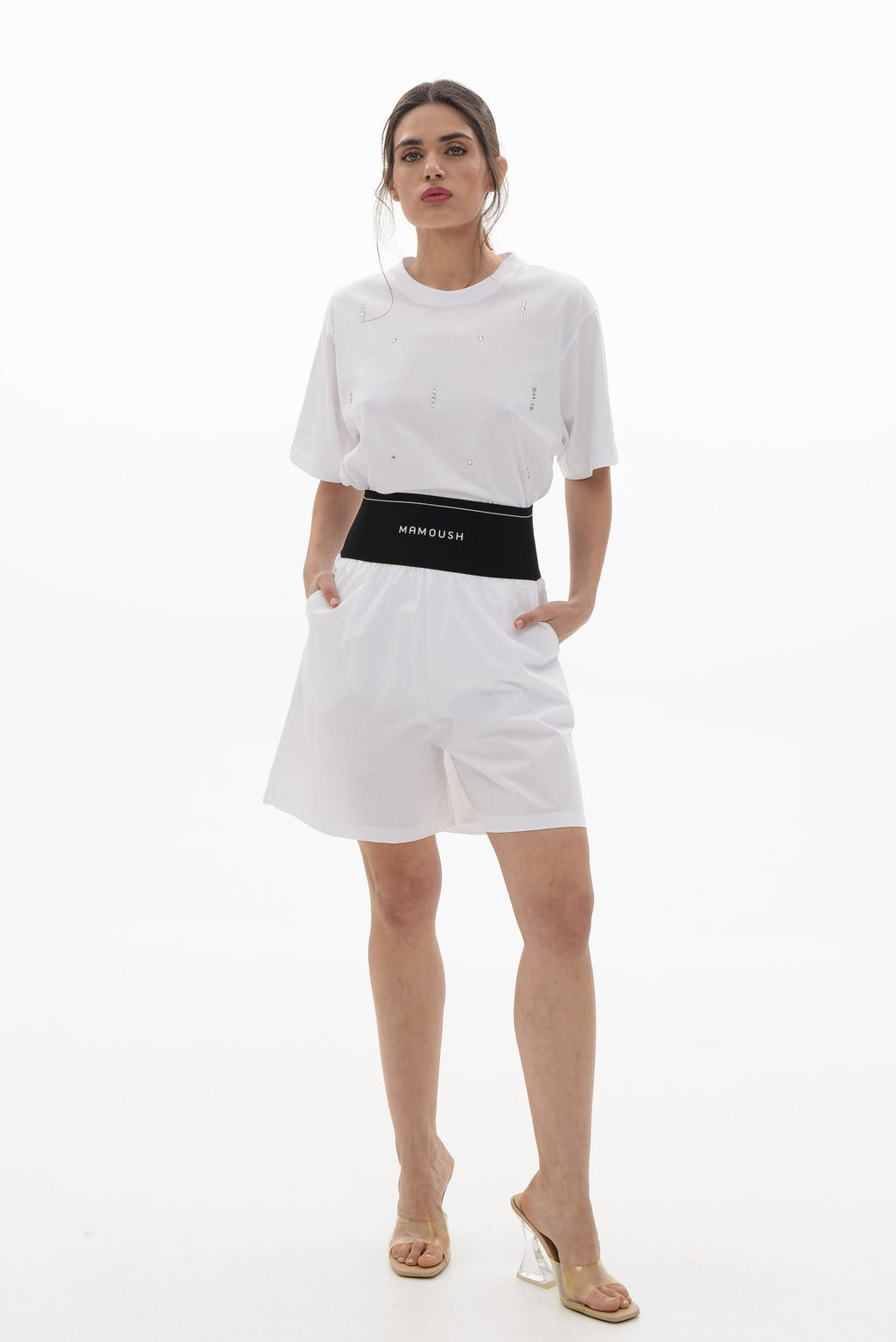 CLEO ΣΟΡΤΣ ΜΕ ΛΑΣΤΙΧΟ (WHITE) MAMOUSH