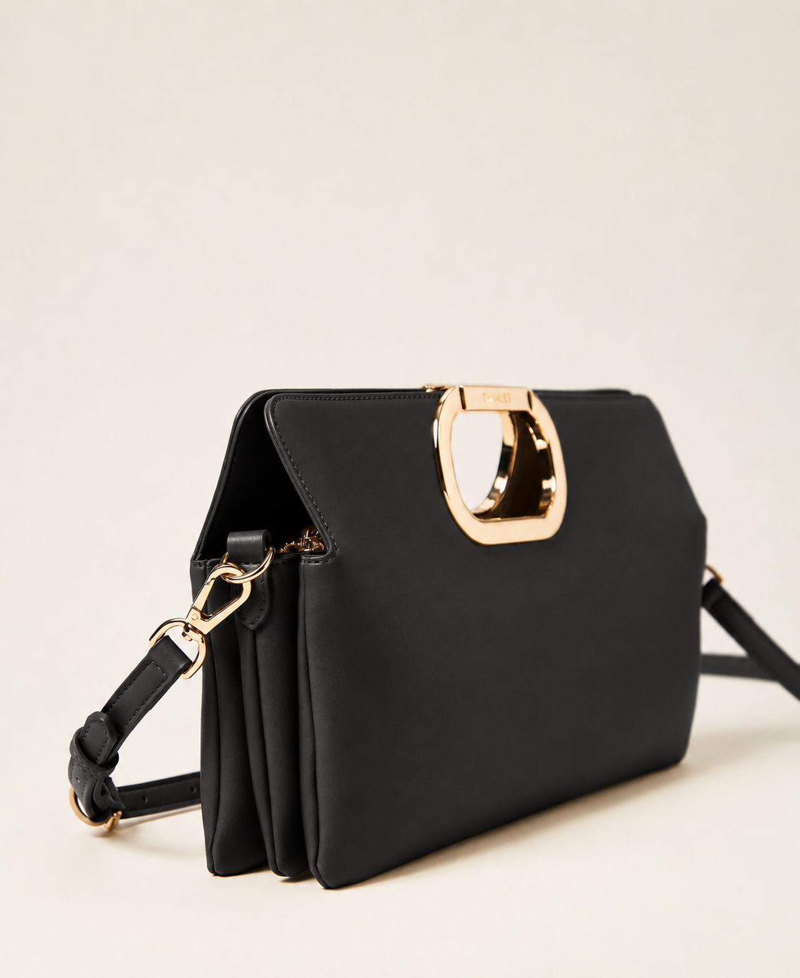 ΤΣΑΝΤΑ ΦΑΚΕΛΟΣ LILA ΜΕ ΧΡΥΣΗ ΛΑΒΗ (BLACK) TWINSET