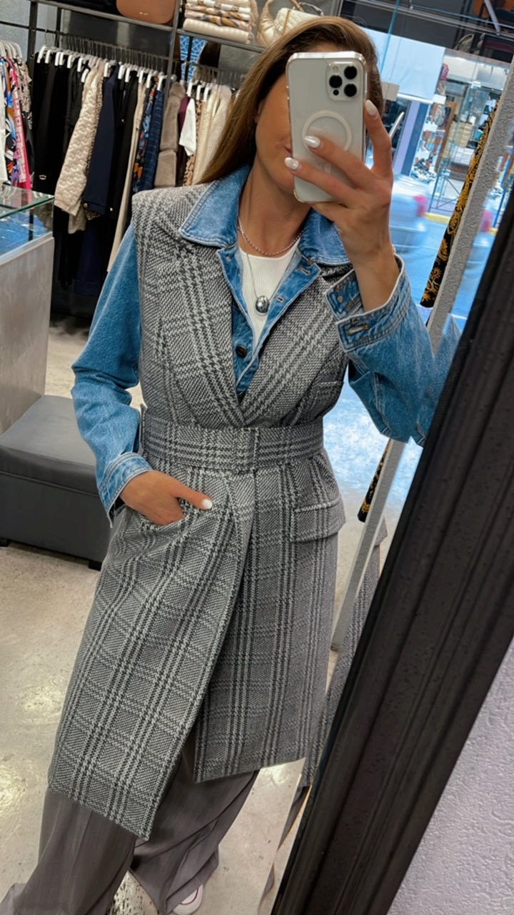 MIA ΜΑΚΡΥ ΓΙΛΕΚΟ (GREY PLAID) MAMOUSH
