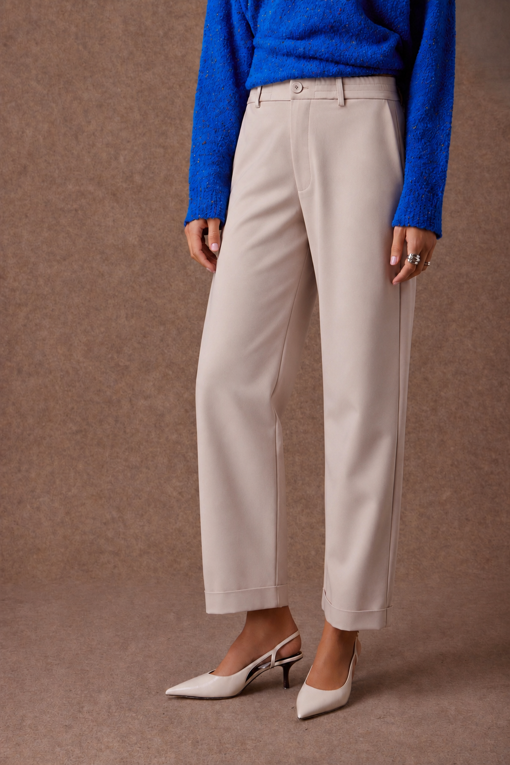 'LEO' CROPPED ΠΑΝΤΕΛΟΝΙ (CREAM WHITE)  MAMOUSH