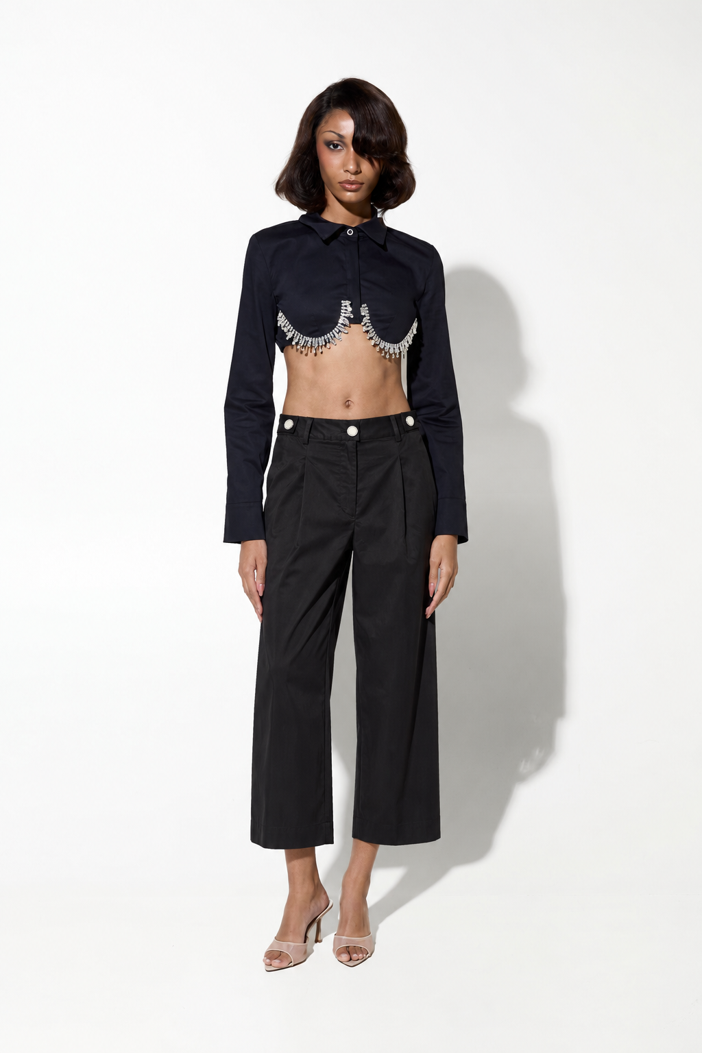 CROP CRYSTAL ΠΟΥΚΑΜΙΣΟ (BLACK) MILKWHITE