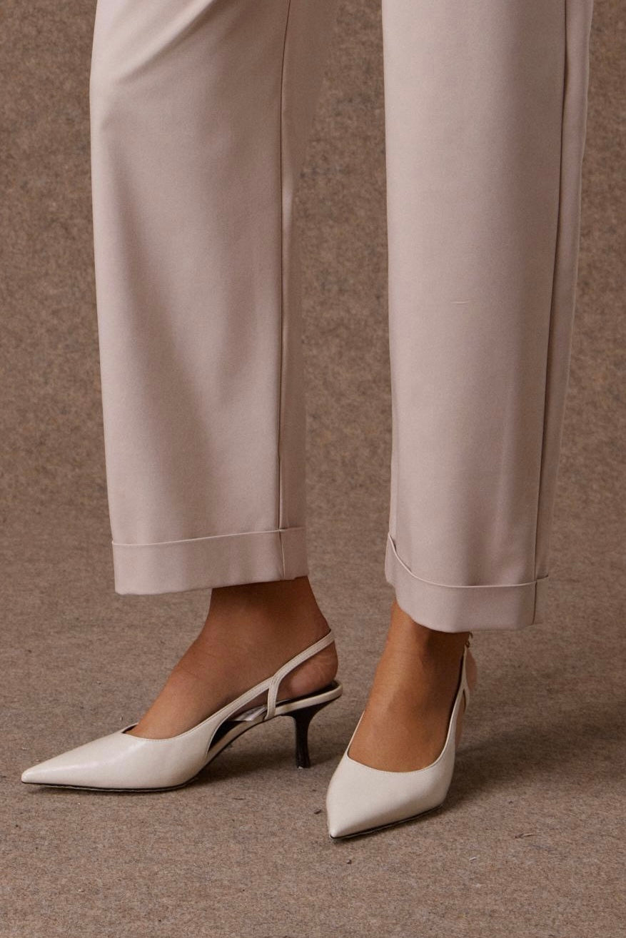 'LEO' CROPPED ΠΑΝΤΕΛΟΝΙ (CREAM WHITE)  MAMOUSH