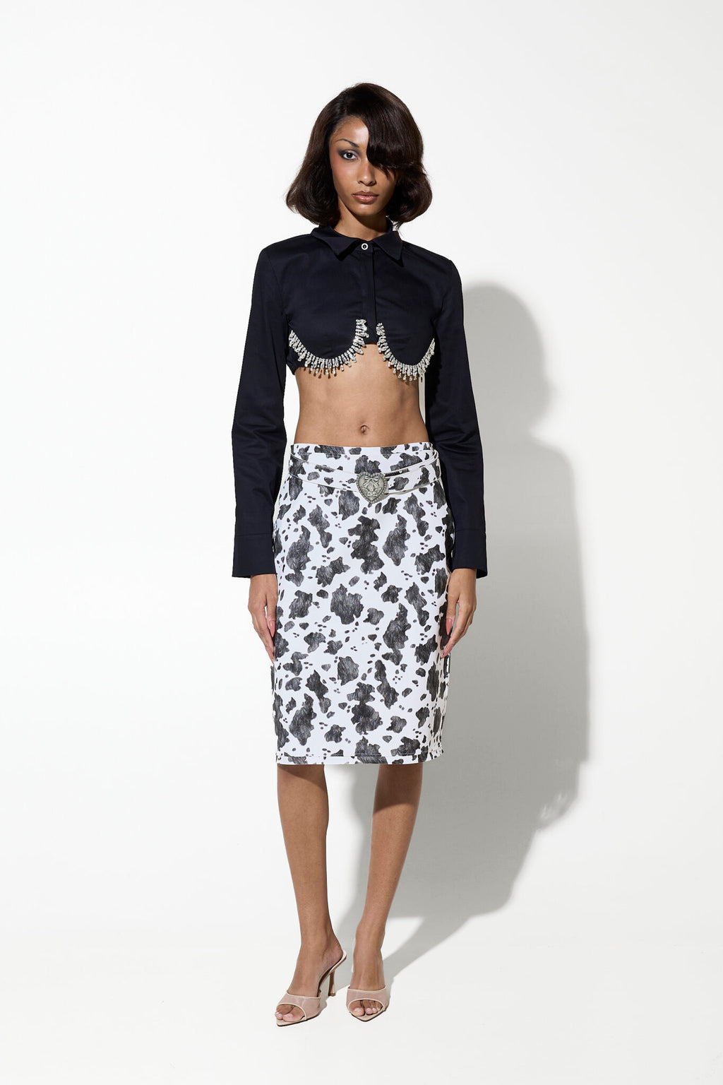 CROP CRYSTAL ΠΟΥΚΑΜΙΣΟ (BLACK) MILKWHITE