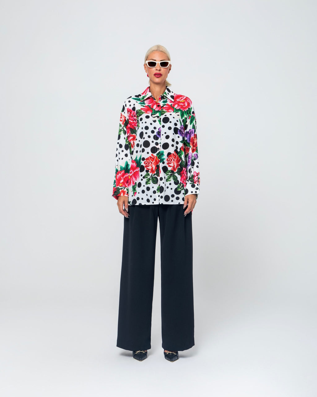SOFI OVERSIZED ΠΟΥΚΑΜΙΣΟ (WHITE/POLKA DOT) MAMOUSH