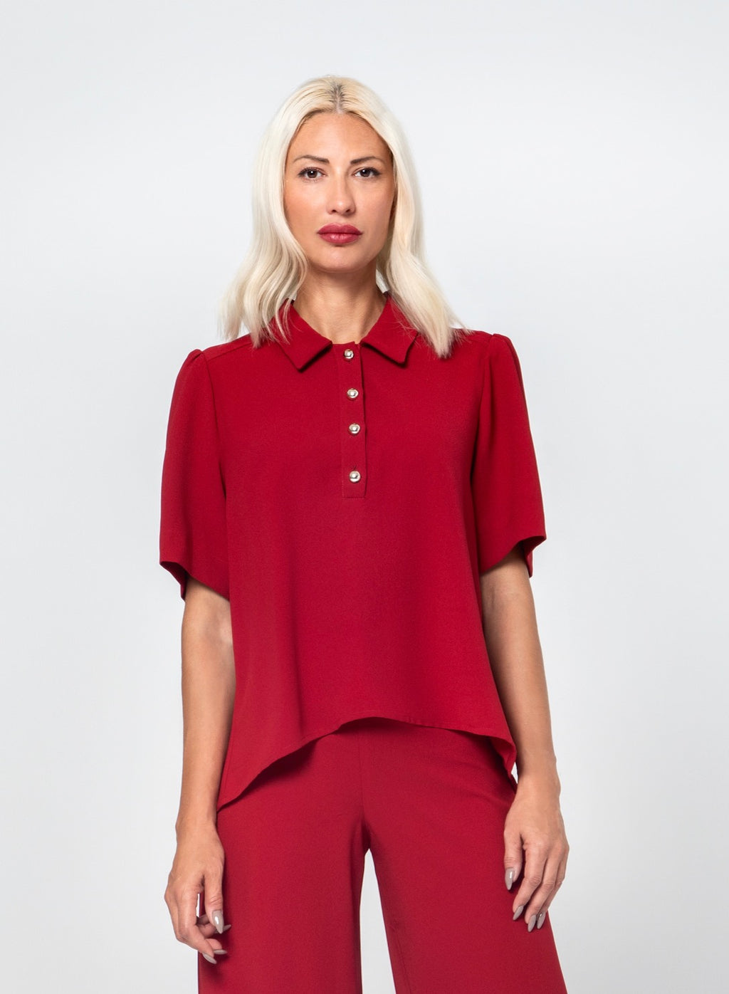 NORA ΜΠΛΟΥΖΑ ΜΕ ΧΡΥΣΑ ΚΟΥΜΠΙΑ (BURGUNDY) MAMOUSH
