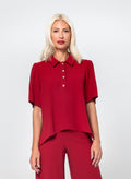 NORA ΜΠΛΟΥΖΑ ΜΕ ΧΡΥΣΑ ΚΟΥΜΠΙΑ (BURGUNDY) MAMOUSH