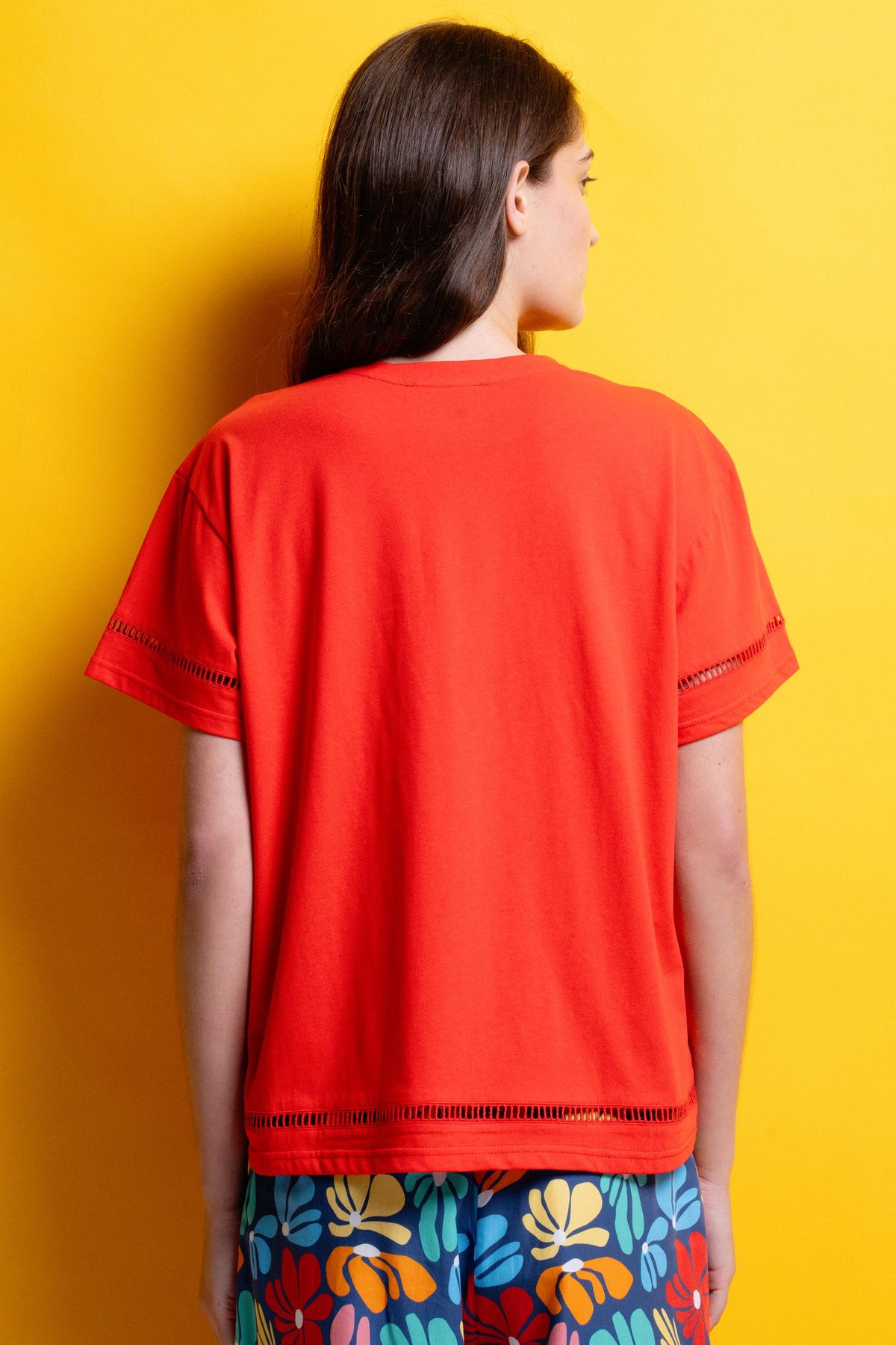 'ALORA' T-SHIRT ΜΟΝΟΧΡΩΜΑ (RED) MAMOUSH