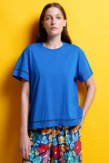'ALORA' T-SHIRT ΜΟΝΟΧΡΩΜΑ (BLUE) MAMOUSH