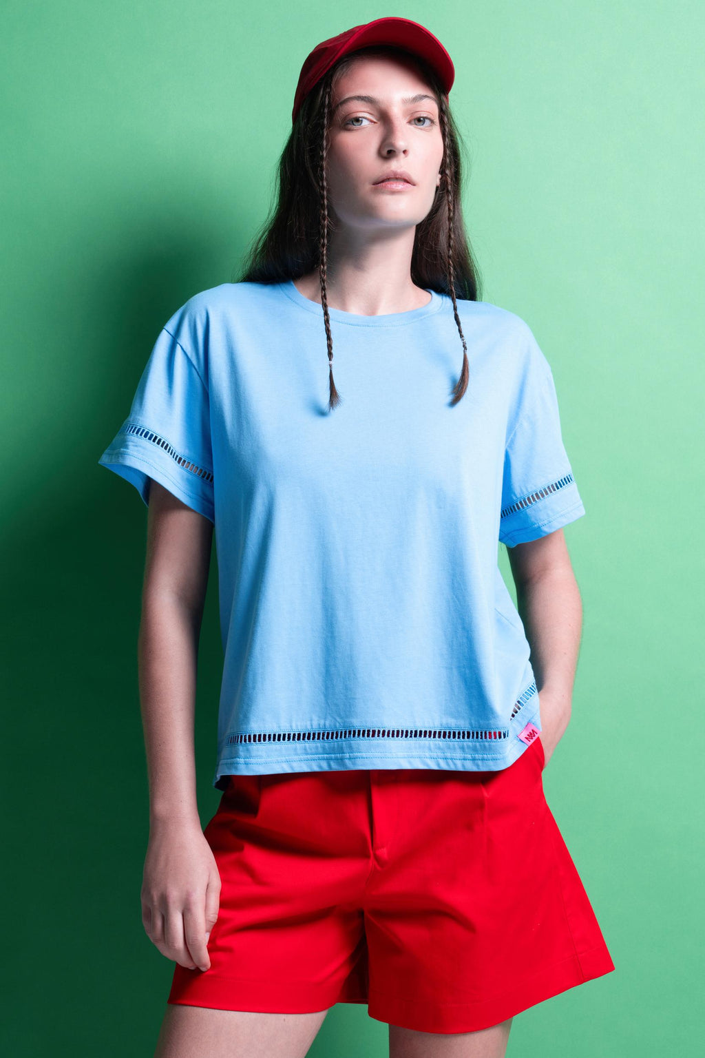 'ALORA' T-SHIRT ΜΟΝΟΧΡΩΜΑ (LIGHT BLUE) MAMOUSH
