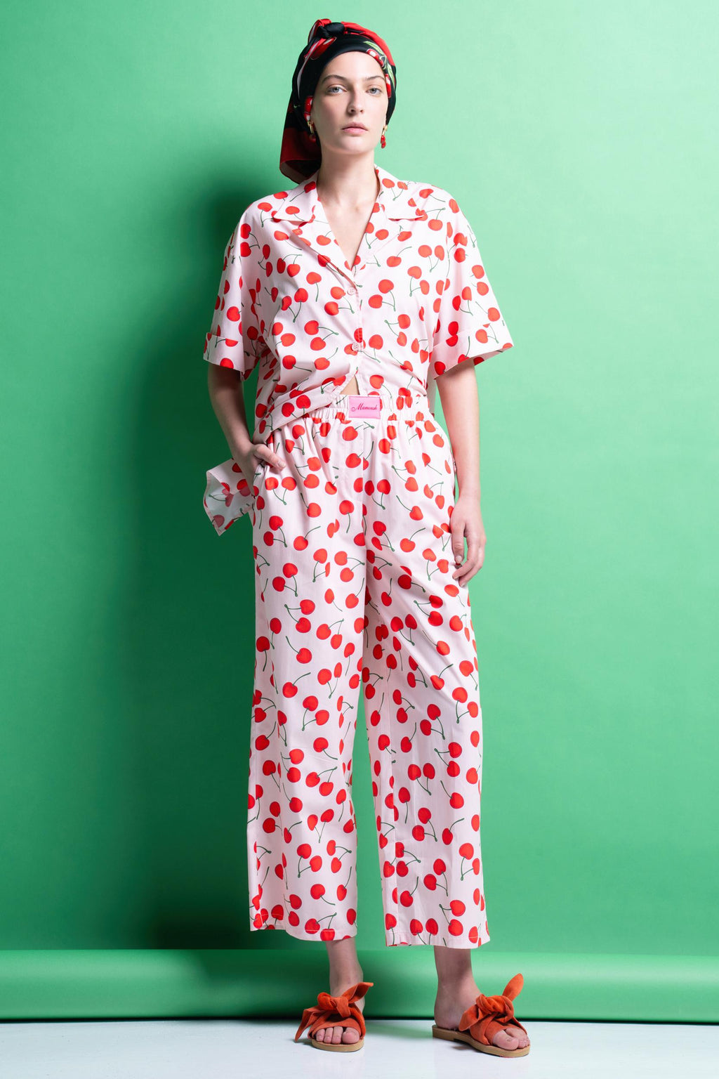‘ELLY’ CROPPED ΒΑΜΒΑΚΕΡΟ ΠΑΝΤΕΛΟΝΙ (CHERRY) MAMOUSH