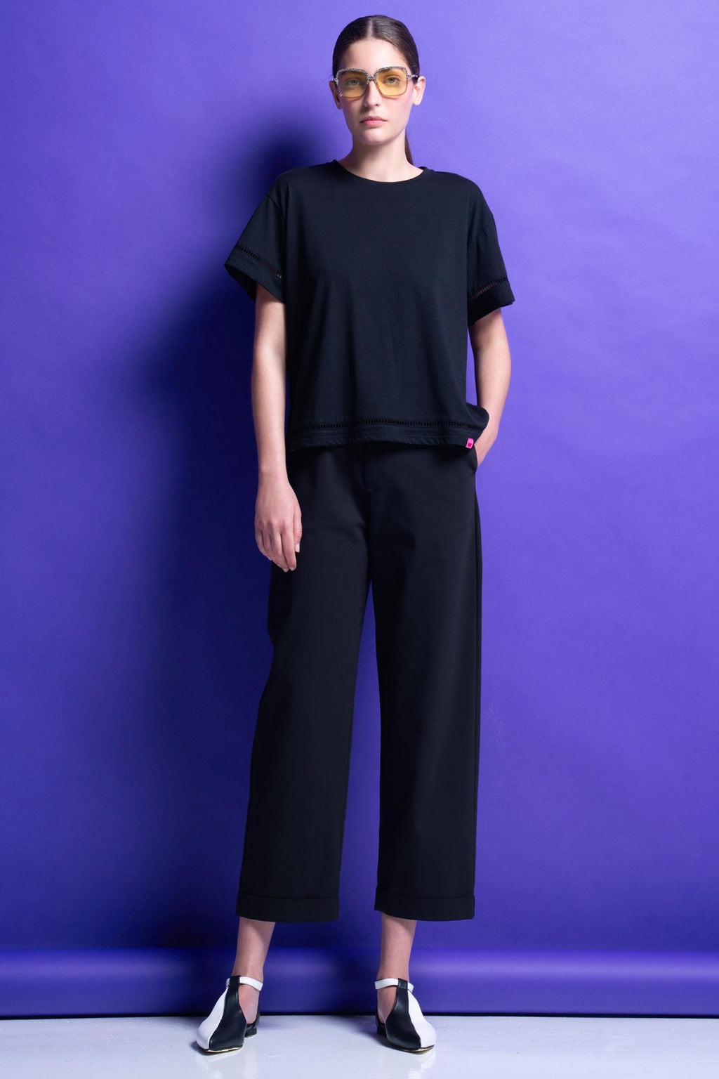 'ALORA' T-SHIRT ΜΟΝΟΧΡΩΜΑ (BLACK) MAMOUSH