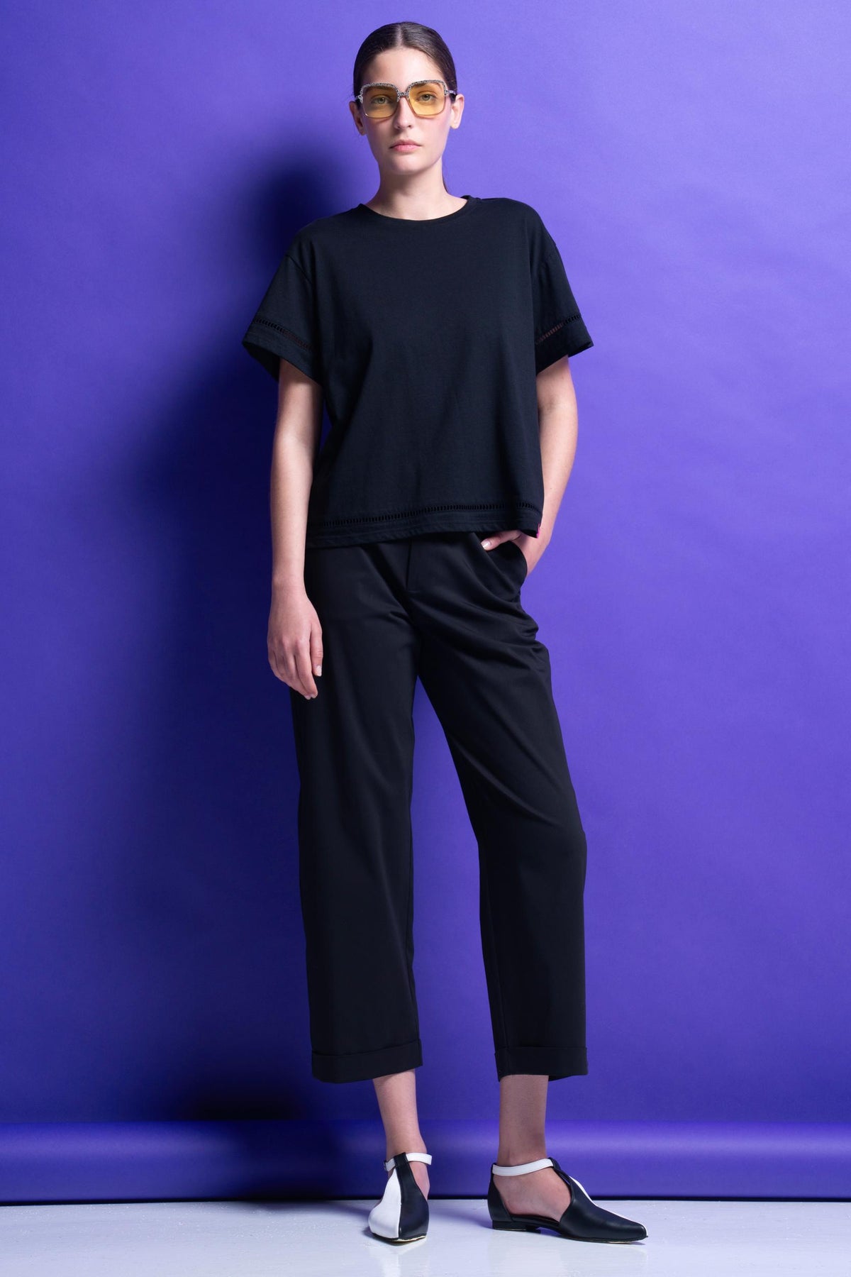 'ALORA' T-SHIRT ΜΟΝΟΧΡΩΜΑ (BLACK) MAMOUSH