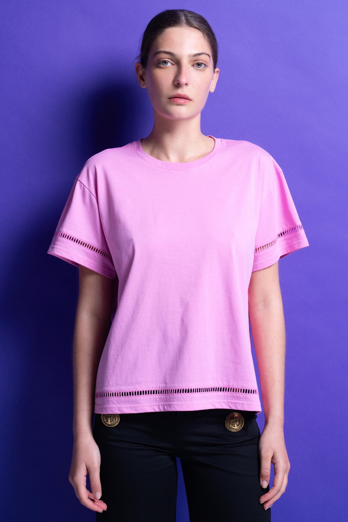 'ALORA' T-SHIRT ΜΟΝΟΧΡΩΜΑ (PINK) MAMOUSH