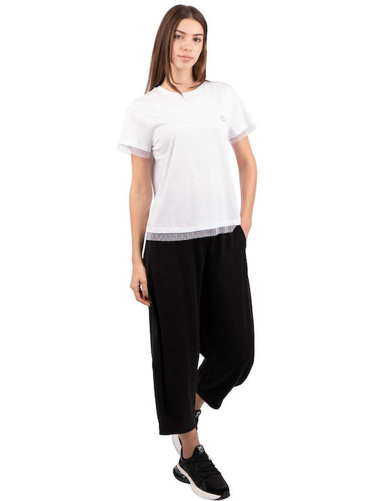 T-SHIRT ΜΕ ΤΟΥΛΙ (WHITE) TWINSET MILANO