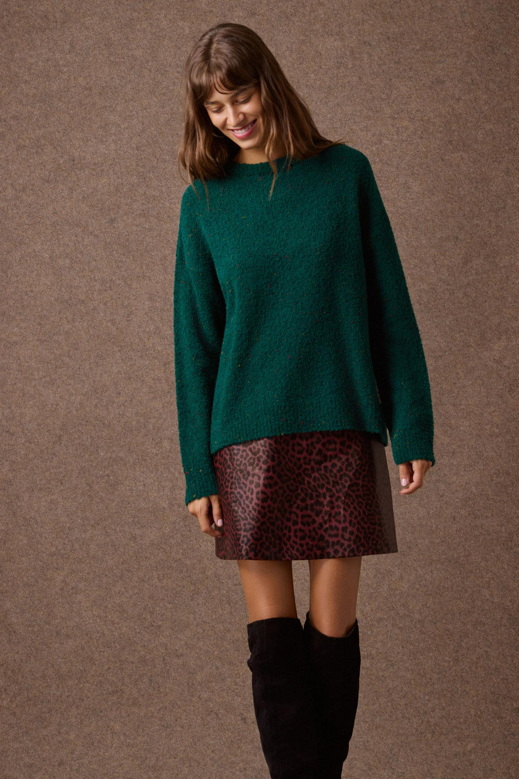 'MARITINA' OVERSIZED ΠΛΕΚΤΗ ΜΠΛΟΥΖΑ (GREEN)  MAMOUSH