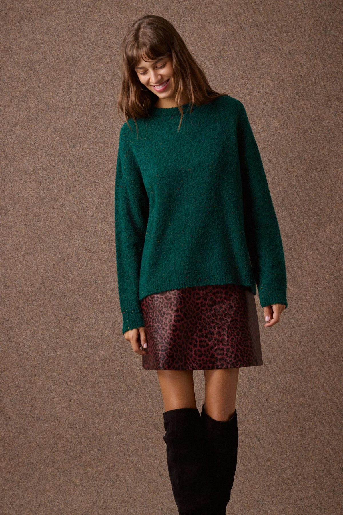'MARITINA' OVERSIZED ΠΛΕΚΤΗ ΜΠΛΟΥΖΑ (GREEN)  MAMOUSH