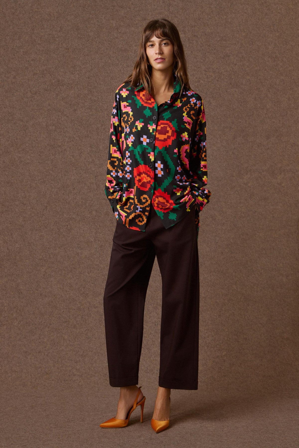 'BENNA' OVERSIZED ΠΟΥΚΑΜΙΣΟ ΜΕ PIXEL PRINTOUSH MAMOUSH