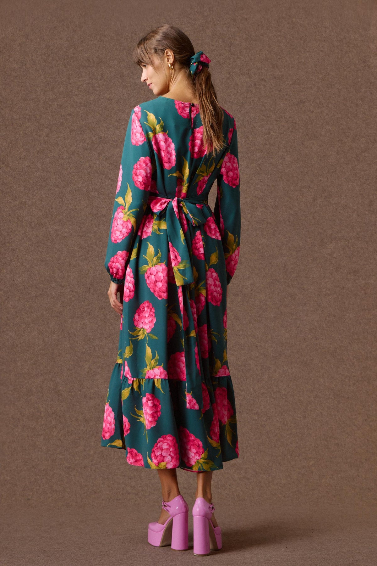 'CLAIRE' ΜΑΞΙ ΦΟΡΕΜΑ (RASPBERRY PRINT) MAMOUSH