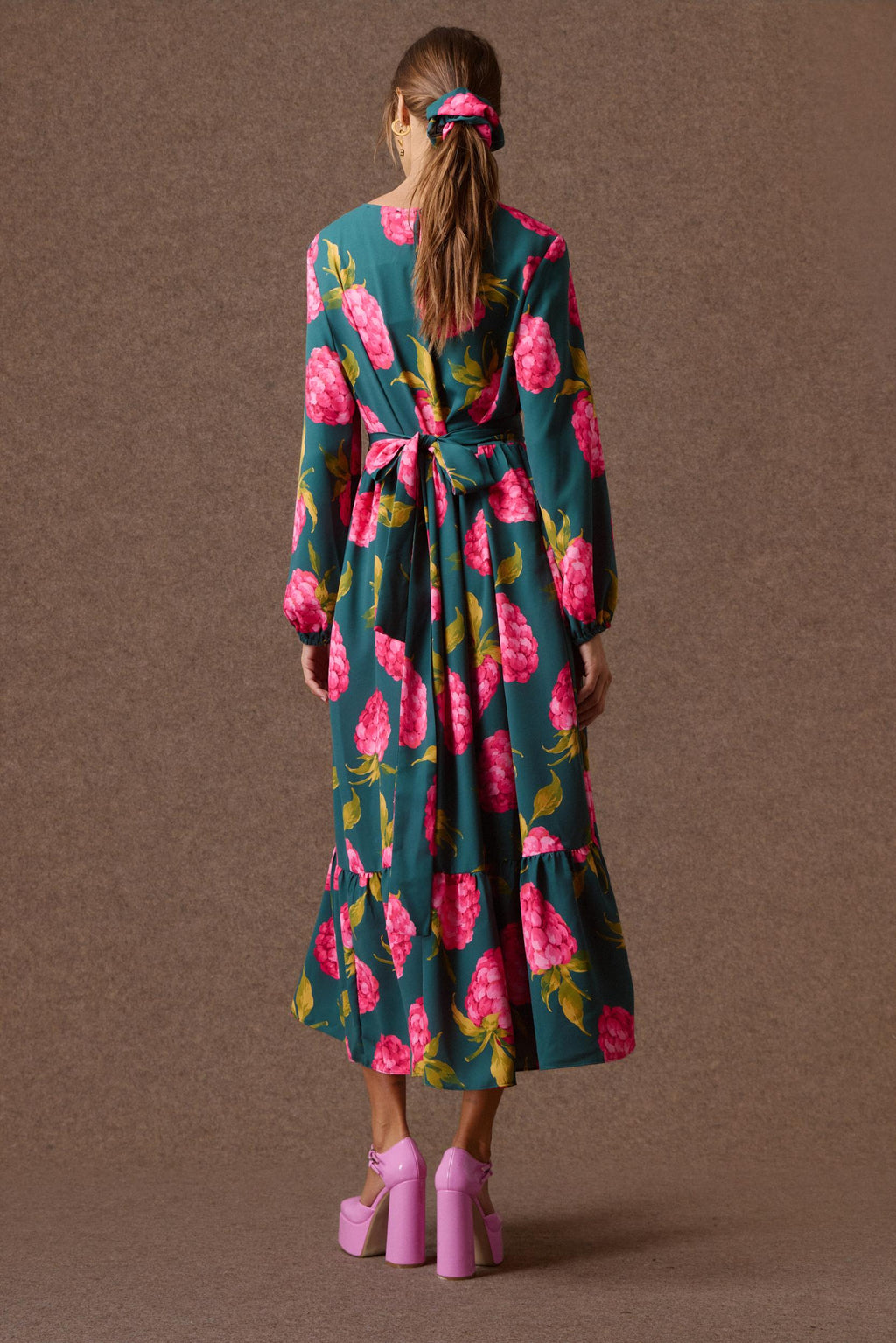 'CLAIRE' ΜΑΞΙ ΦΟΡΕΜΑ (RASPBERRY PRINT) MAMOUSH