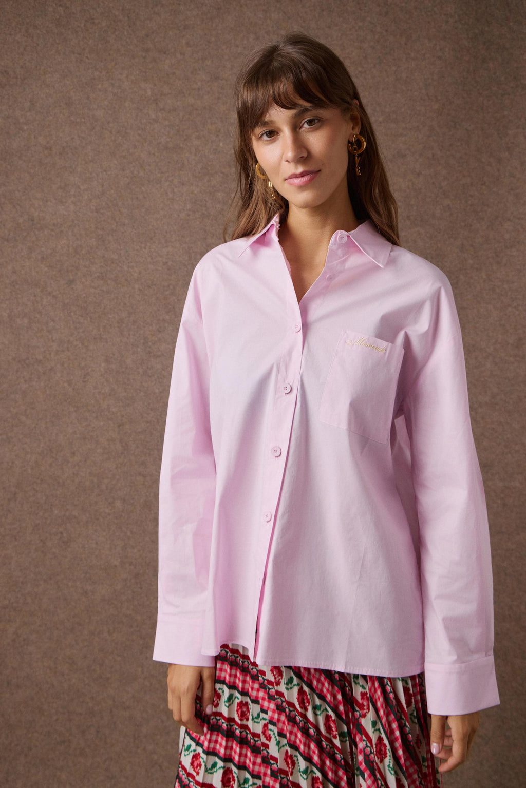 'LINDA' ΒΑΜΒΑΚΕΡΟ OVERSIZED ΠΟΥΚΑΜΙΣΟ (PINK) MAMOUSH