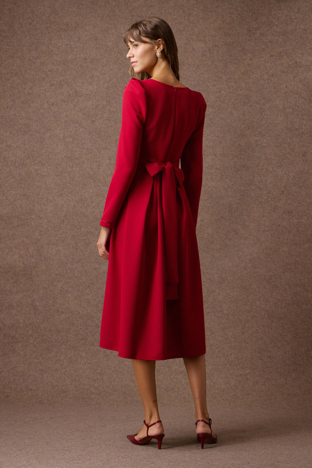 'NEFELI' ΜΙΝΤΙ ΦΟΡΕΜΑ ΜΕ ΚΕΝΤΗΜΕΝΗ ΖΩΝΗ (RASPBERRIEY RED) MAMOUSH