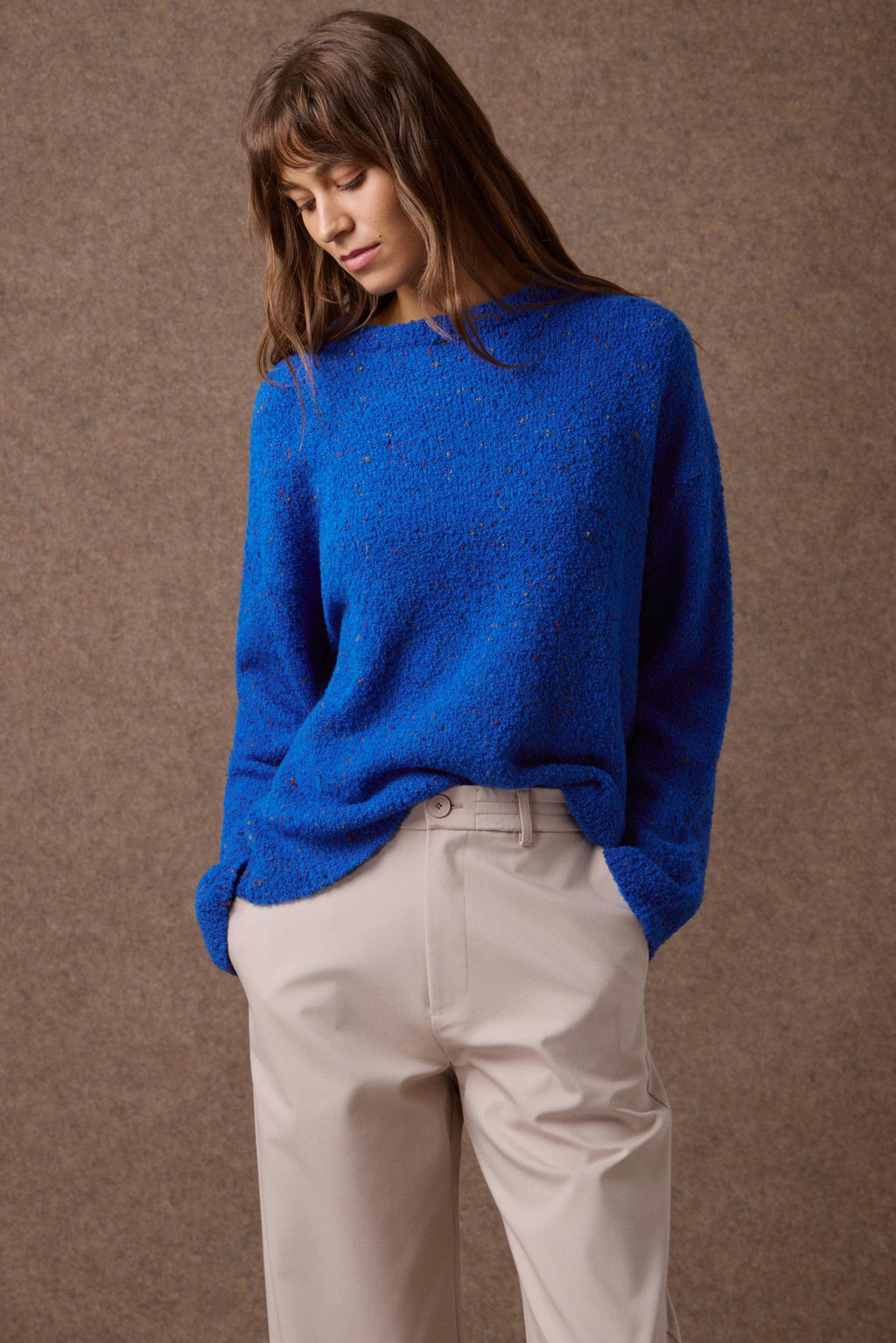 'MARITINA' OVERSIZED ΠΛΕΚΤΗ ΜΠΛΟΥΖΑ (BLUE) MAMOUSH