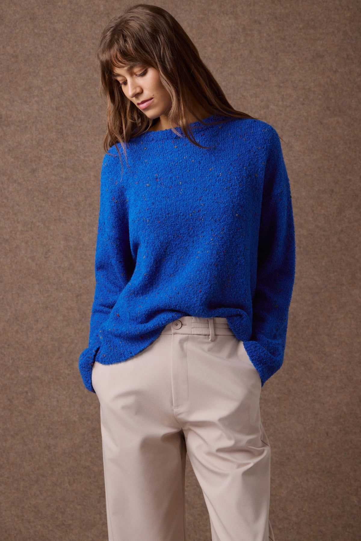 'MARITINA' OVERSIZED ΠΛΕΚΤΗ ΜΠΛΟΥΖΑ (BLUE) MAMOUSH