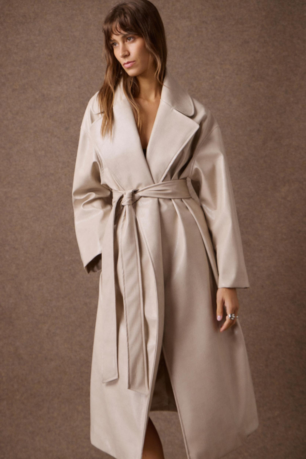 'NORMA' OVERSIZED ΜΑΚΡΥ ΠΑΛΤΟ ΜΕ ΚΡΟΚΟ ΥΦΗ (ICE WHITE) MAMOUSH
