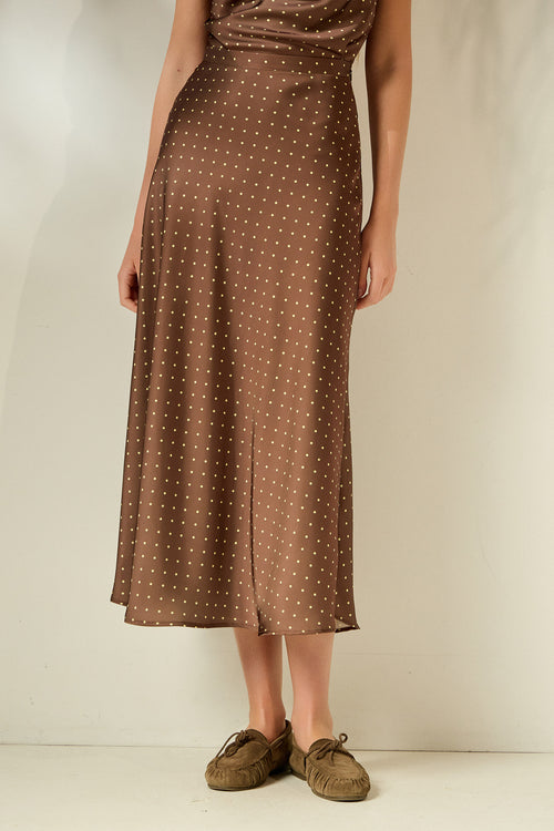 'DAPHNE' ΣΑΤΕΝ ΦΟΥΣΤΑ (CHOCOLATE/POLKA DOT) MAMOUSH