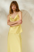 'ILEKTRA' ΝΤΡΑΠΕ ΣΑΤΕΝ ΤΟΠ (PASTEL YELLOW/POLKA DOT) MAMOUSH
