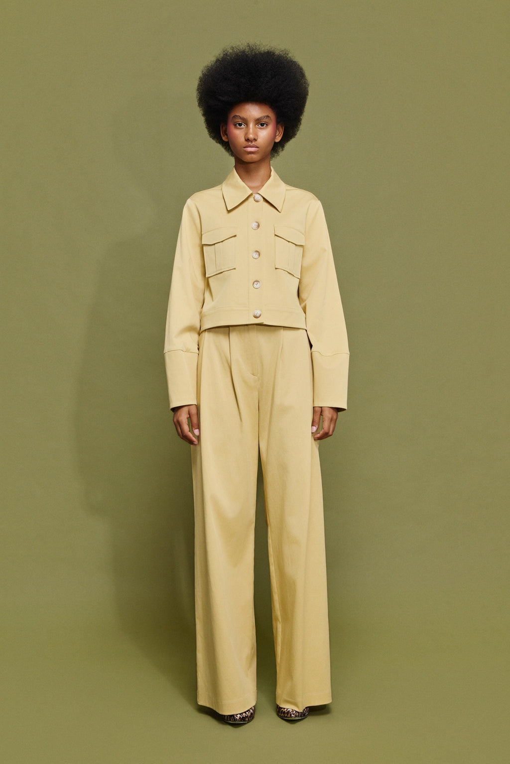 SCARLET' ΚΟΝΤΟ JACKET ΜΕ ΤΣΕΠΕΣ (BUTTER YELLOW) MAMOUSH