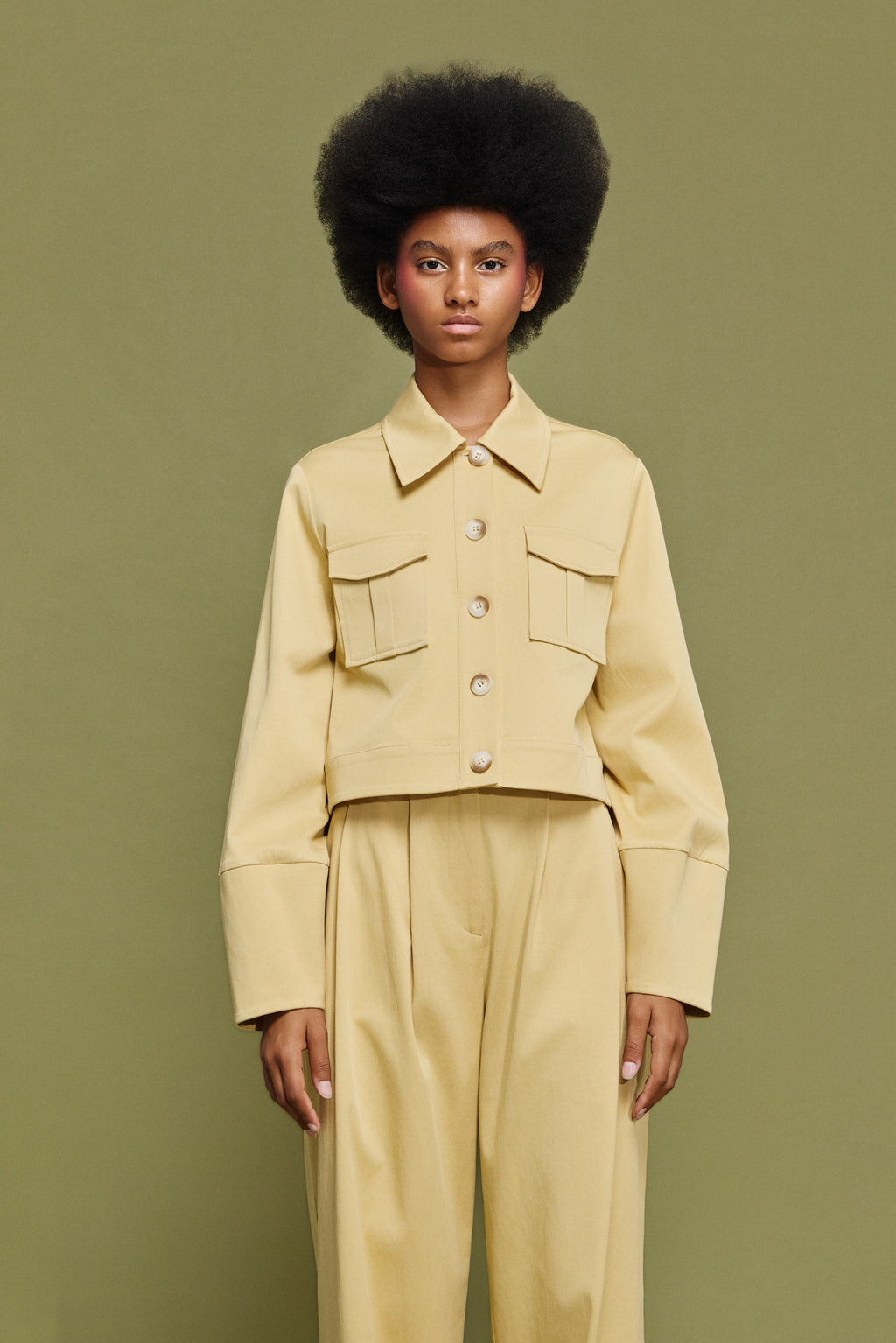 SCARLET' ΚΟΝΤΟ JACKET ΜΕ ΤΣΕΠΕΣ (BUTTER YELLOW) MAMOUSH