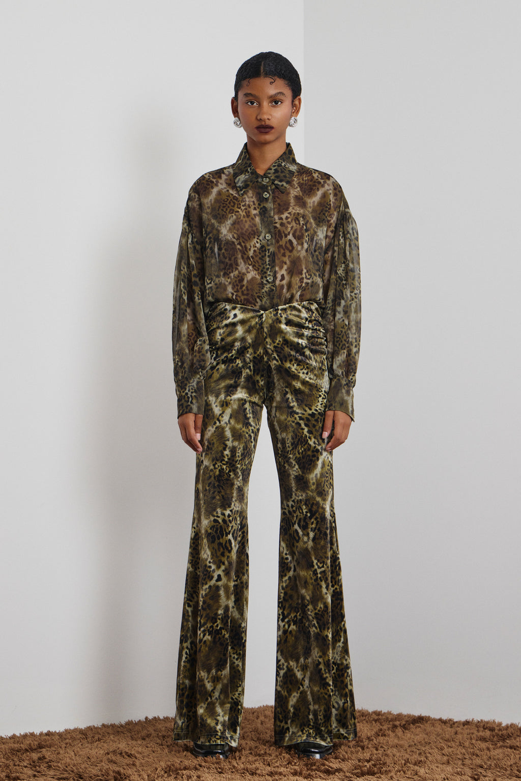 'EMILY' ΠΟΥΚΑΜΙΣΟ ANIMAL PRINT (OLIVE) MAMOUSH