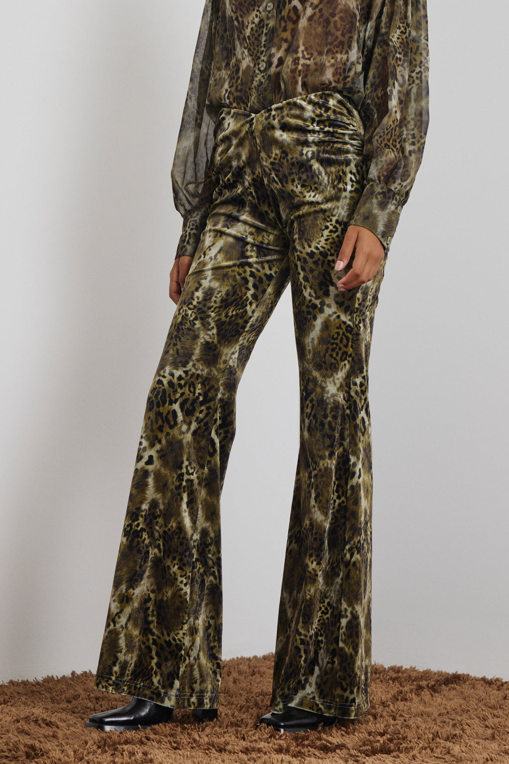 'REA' ΕΛΑΣΤΙΚΟ ΠΑΝΤΕΛΟΝΙ ANIMAL PRINT (OLIVE) MAMOUSH